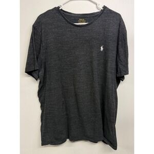 Polo Ralph Lauren Mens XL Charcoal Gray Heathered Cotton Crewneck‎ T-Shirt Logo